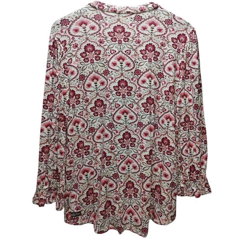 Matilda Jane Women’s M Boho Floral Tunic Blouse Long Sleeve Pink Embroidered - Picture 4 of 12